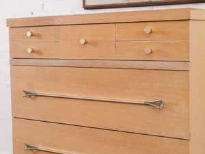 Blonde Mid Century Highboy Dresser