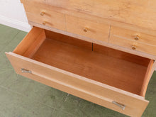 Load image into Gallery viewer, Blonde Mid Century Highboy Dresser
