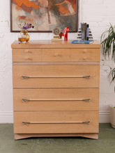 Load image into Gallery viewer, Blonde Mid Century Highboy Dresser
