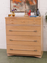 Load image into Gallery viewer, Blonde Mid Century Highboy Dresser
