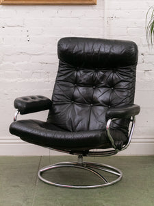 Ekkornes Leather Chair and Ottoman