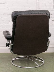 Ekkornes Leather Chair and Ottoman