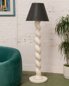 Extremely Rare Composition Plaster Floor Lamp w/ Spiraling Design by Sirmos