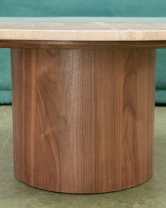 Travertine Walnut Base Coffee Table