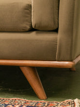 Load image into Gallery viewer, Olive Green Sofa with Trim
