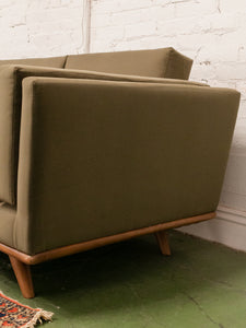 Olive Green Sofa with Trim