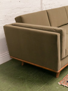 Olive Green Sofa with Trim