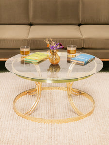 Brass Post Modern Coffee Table