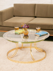 Brass Post Modern Coffee Table