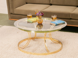 Brass Post Modern Coffee Table