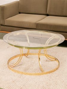 Brass Post Modern Coffee Table