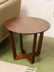 Walnut Round Side Table