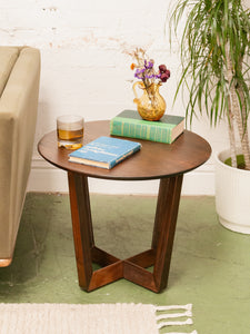 Walnut Round Side Table