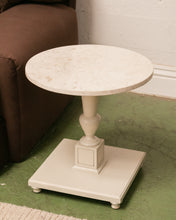 Load image into Gallery viewer, Marble Pedestal Vintage End Table
