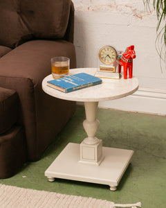 Marble Pedestal Vintage End Table