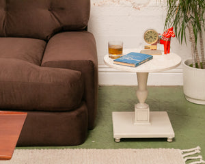 Marble Pedestal Vintage End Table