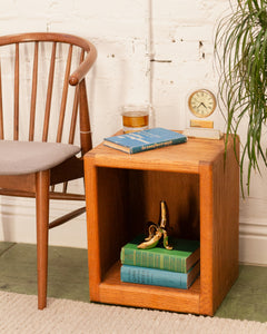 Record Holders Oak End Table