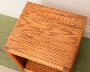 Record Holders Oak End Table