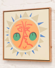 Load image into Gallery viewer, Boho Sun Art Print by Pan Dulce in Wooden Frame
