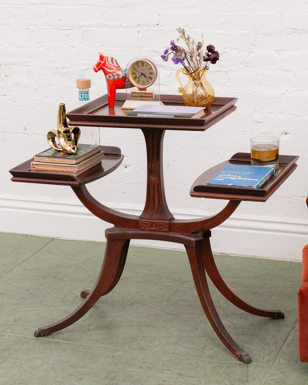 Walnut Display End Table