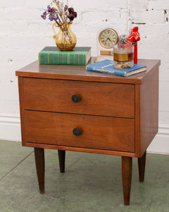 2 Drawer Formica Top Nightstand