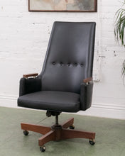 Load image into Gallery viewer, Black and Walnut Office Chair
