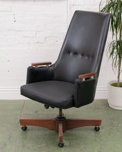 Load image into Gallery viewer, Black and Walnut Office Chair
