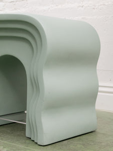 Mint Squiggle End Table