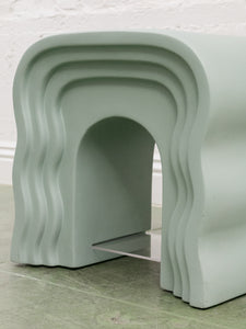 Mint Squiggle End Table