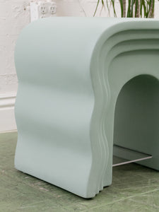 Mint Squiggle End Table