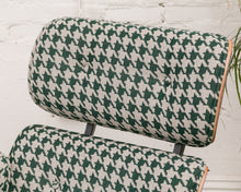 Load image into Gallery viewer, Green Houndstooth Chair &amp; Ottoman
