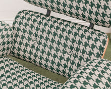 Load image into Gallery viewer, Green Houndstooth Chair &amp; Ottoman
