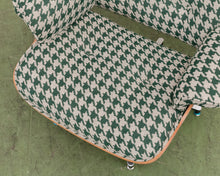 Load image into Gallery viewer, Green Houndstooth Chair &amp; Ottoman
