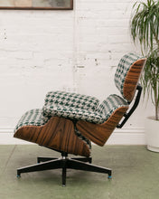 Load image into Gallery viewer, Green Houndstooth Chair &amp; Ottoman
