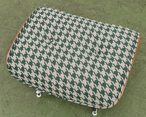 Green Houndstooth Chair & Ottoman