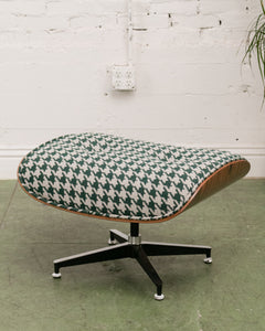 Green Houndstooth Chair & Ottoman