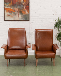 Italian Leather Vintage Armchair