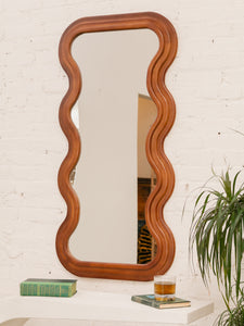 Wooden Squiggle Mirror