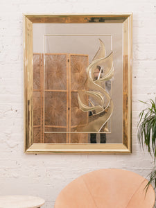 Post Modern Mirrored Framed Mirror