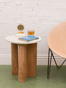 Marble Top Chunky Leg Side Table