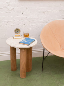 Marble Top Chunky Leg Side Table