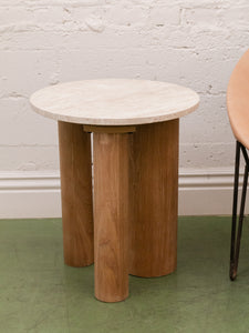 Marble Top Chunky Leg Side Table