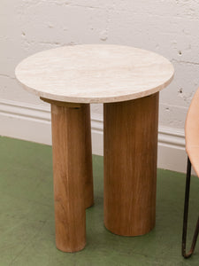 Marble Top Chunky Leg Side Table