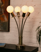 Load image into Gallery viewer, 4 Headed Brass Globe Lamp
