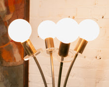 Load image into Gallery viewer, 4 Headed Brass Globe Lamp
