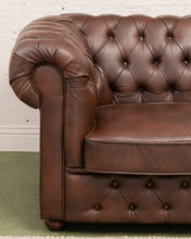 Load image into Gallery viewer, Brown Chesterfield Sofa
