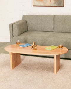 Solid Oak Amoeba Coffee Table