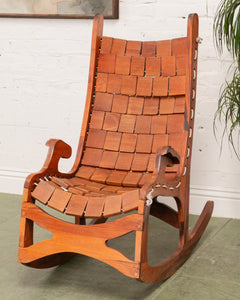 American Designer, Rocking Chair, Pine, Cord, USA, 1970