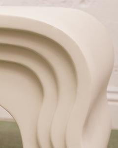 White Squiggle End Table