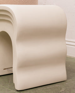 White Squiggle End Table